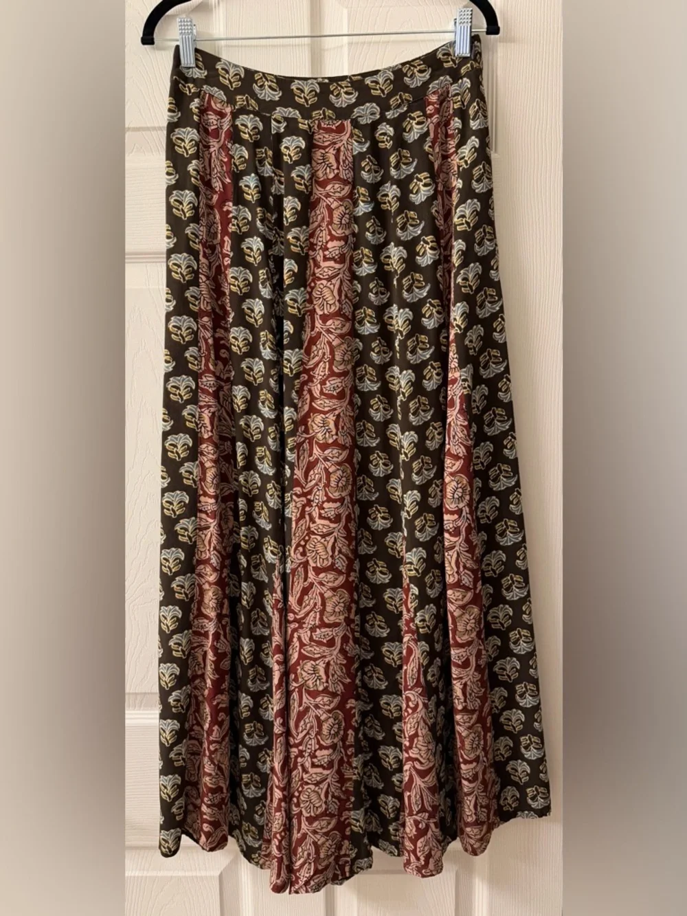 NATURAL LIFE Boho Flowy Maxi Skirt | Side Slit | Mixed Print Panel - Picture 7 of 8